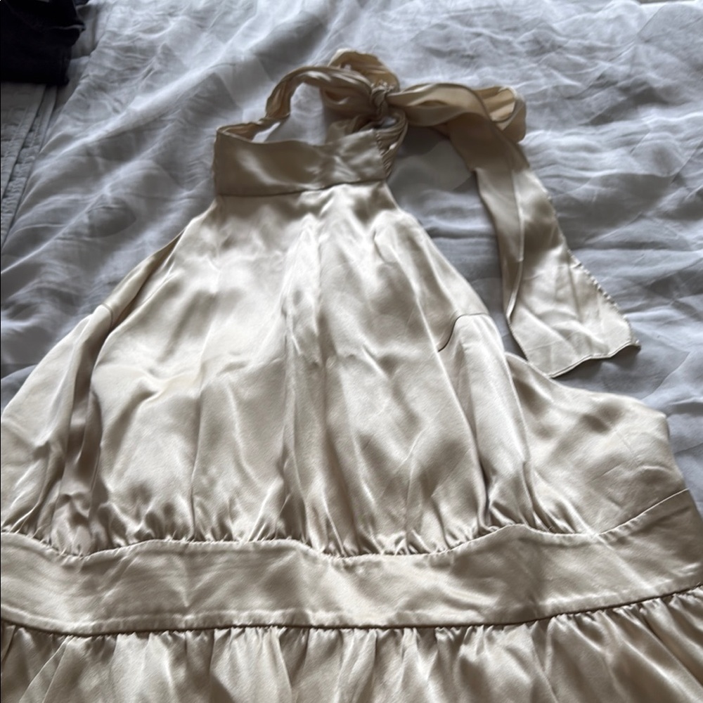Reformation Cream Satin Dress